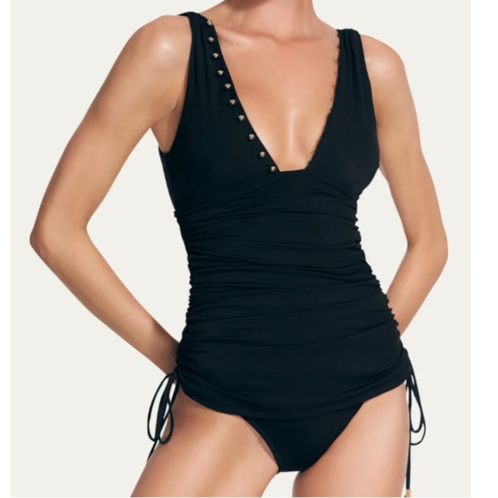 Moeva Tracey Red Ruched Sides One Piece Swimsuit